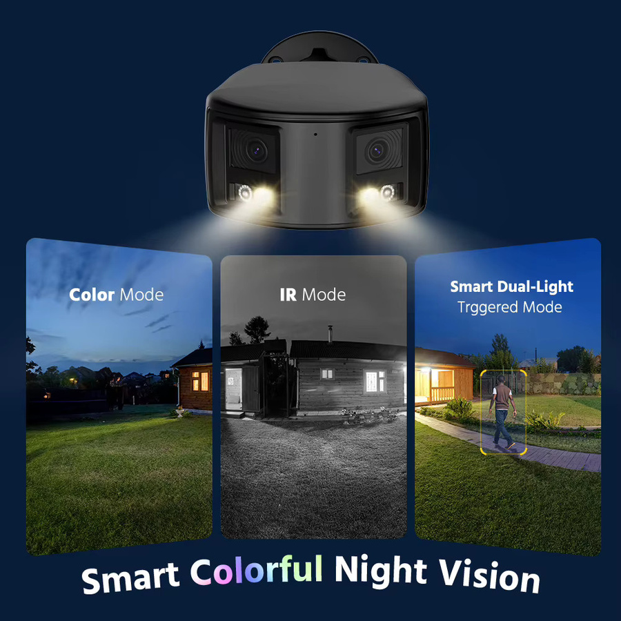 ANNKE 4K 8MP Dual-Objektiv POE Überwachungskamera mit 180 Grad Sichtfeld, IP67 Outdoor-Kamera in Schwarz mit intelligenter Farbnachtsicht, aktiver Abschreckung und Zwei-Wege-Audio für NVR - Bild 4