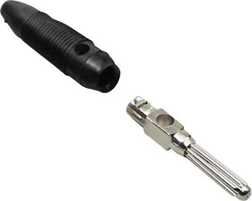 TRU COMPONENTS Büschelstecker gerade mit 4mm Stift Durchmesser in Schwarz, 100 Stück - Bild 1