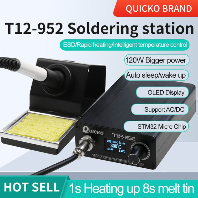 Quicko T12-STM32 Lötstation mit OLED Digitalanzeige und schnellem Heizen in Schwarz - Bild 1