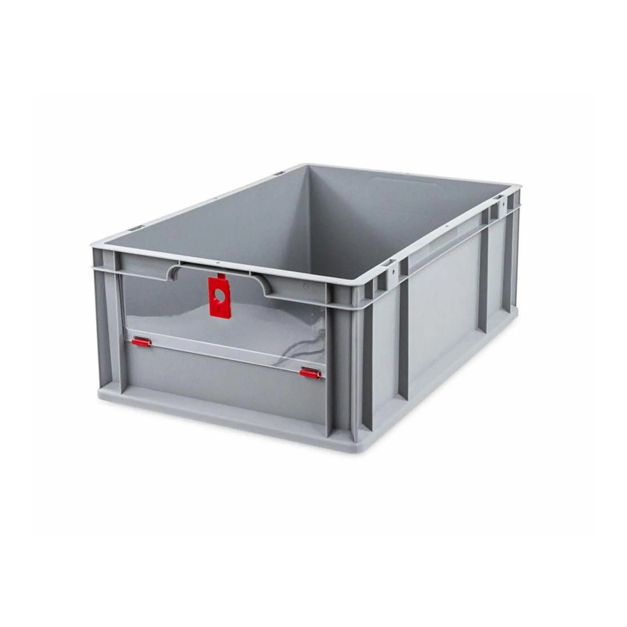 PROREGAL Eurobox NextGen Insight Cover Transportbox mit verstärkten Wänden, Rot, H x B x T: 22 x 40 x 60 cm, 44 Liter - Bild 2