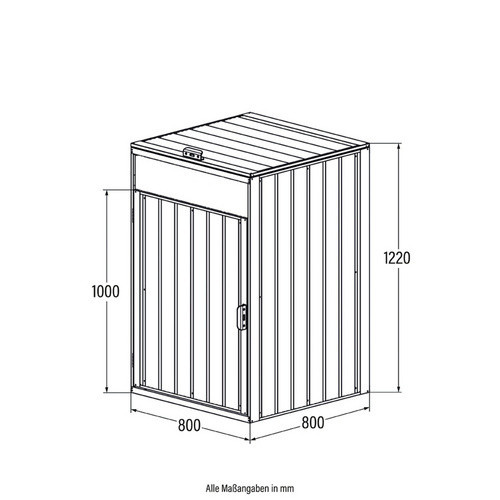 HOME DELUXE Mülltonnenbox CUBO zweitürig für 2 x 240 L in Grau - Bild 4