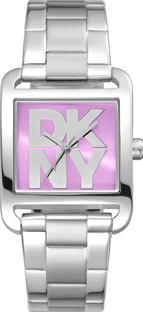 DKNY Damenuhr City Maxi, Quarz, Edelstahl, 37 mm, Pink - Bild 1