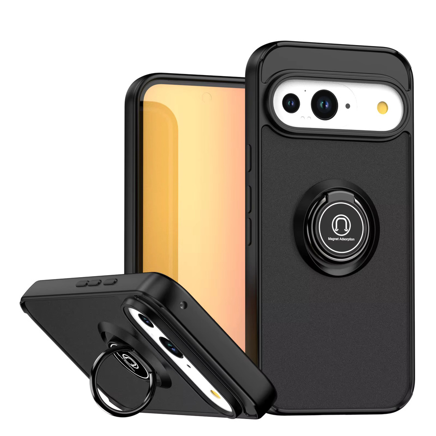 Stoßfeste MagSafe Handyhülle mit Magnetring und Ständer für Google Pixel 9 Pro XL, 10 Pro, 8, 7, 6 Pro in Schwarz und Grün - Bild 1
