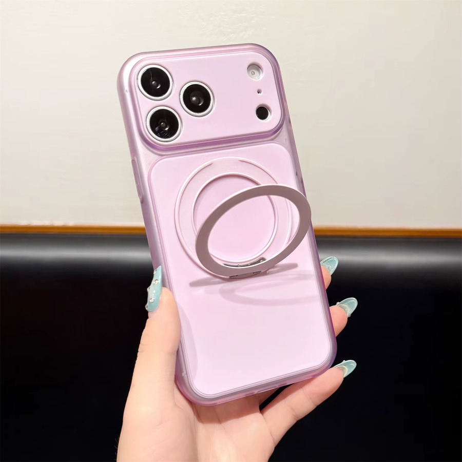 RPKKS Magnetische Klapphalterung Handyhülle für iPhone 17 16 15 14 13 ProMax mit MagSafe und stoßfestem Jelly-Rahmen in Purple - Bild 3