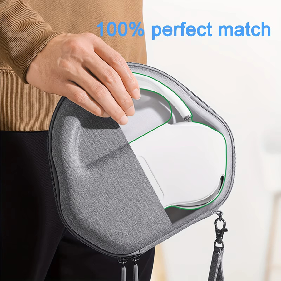 Apple AirPods Max Tasche Organizer in Grau mit Ladekabel-Aufbewahrung - Bild 2