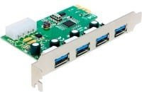 Delock USB Expansion Card PCIe x1 zu 4x extern USB Typ-A 3.0 5 Gbit/s - Bild 1