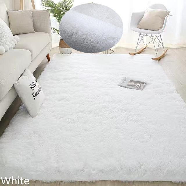 Yiran Furniture Flauschiger Teppich aus Kunstfell in Weiß, rutschfest und modern für Wohnzimmer, Schlafzimmer oder Kinderzimmer, B/T: 60 x 40 cm - Bild 1