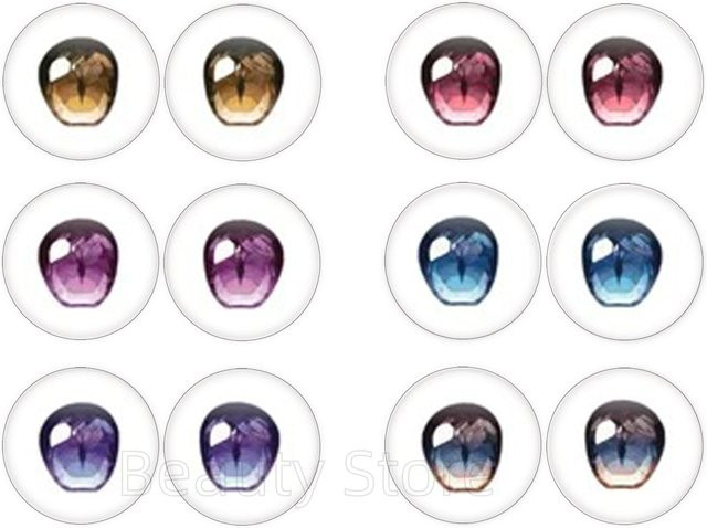 MSCHENGDORIS Glas Cartoon BJD Puppenaugen-Chips, Bunt / Mehrfarbig, Zubehör, 12-teiliges Set - Bild 1