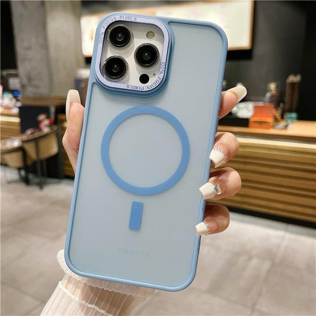 Yiran Magnetische Schutzhülle für iPhone 15 Pro Max, 14, 13, 12, 11 und 16 Pro Max, Transparente Magsafe Matte Handyhülle mit Rahmen Schutz - Bild 1