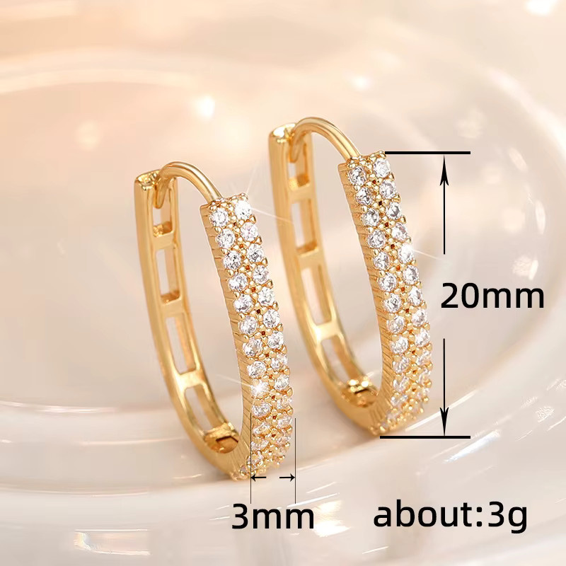 Huitan Creolen, Zirkonia, Gold, Damen - Bild 2