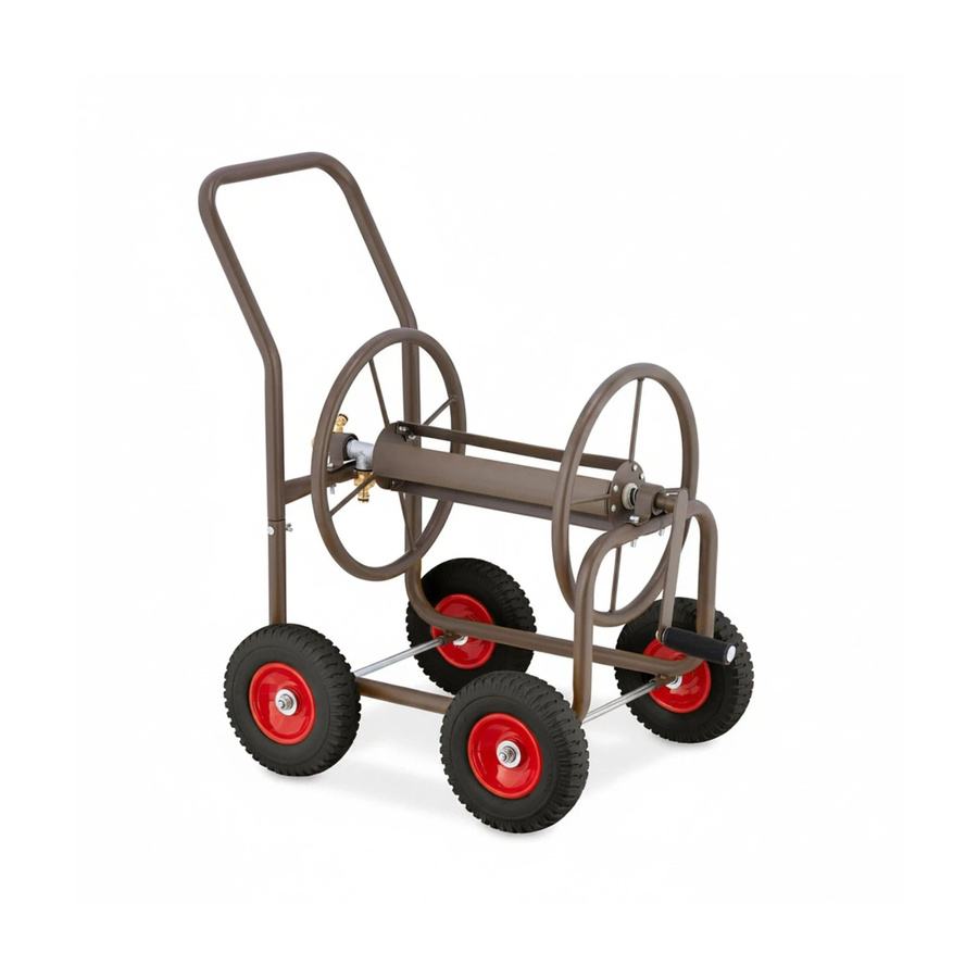 Relaxdays Schlauchwagen aus Stahl in Braun mit Kurbel, B/T/H: 81 x 50 x 80 cm - Bild 2