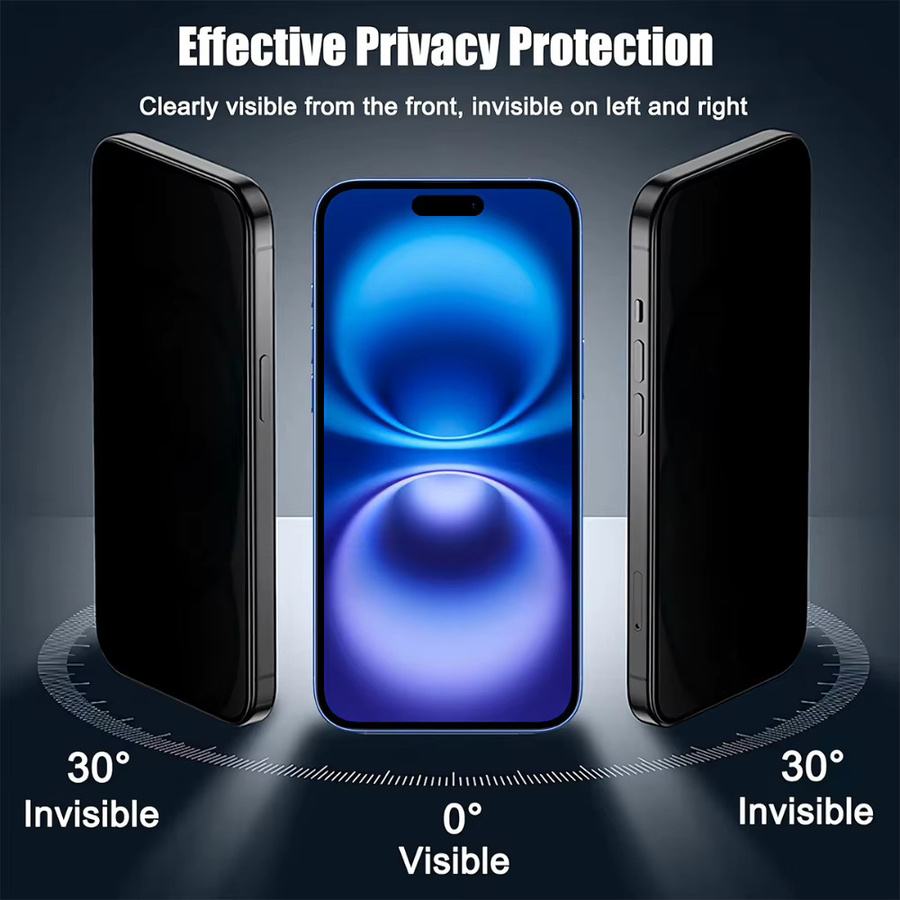 NNBILI 3er Pack Matte Privacy Displayschutzfolie mit Anti-Peeping-Funktion für iPhone 17 Pro Max 16 15 14 13 12 11 Plus XS Max Full Cover Glas - Bild 2
