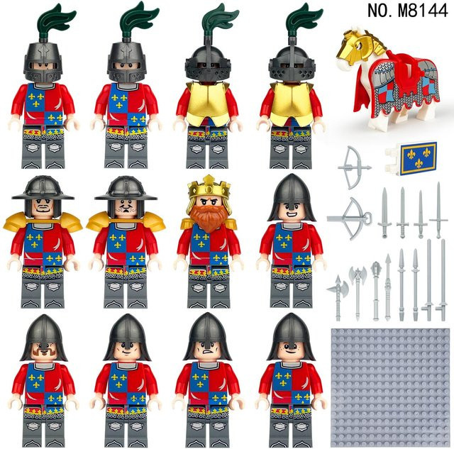 Happy Building Blocks MOC Medieval König Ritter Armee Kreuzzüge Szene, Bausteine, ab 7 Jahren - Bild 1