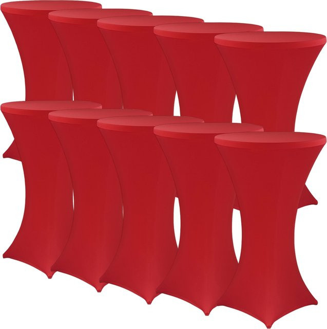 NYVI NYVIGala Stehtischhusse 10er Set Rot elastische Stretchhusse für runde Stehtische und Bistrotische Durchmesser: 70-75 cm - Bild 1
