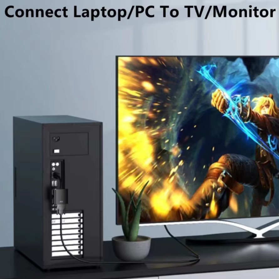 MnnWuu DisplayPort zu VGA Adapter Kabel 1080P Konverter in Schwarz und Weiß für Computer, Laptop, Projektor und TV - Bild 4