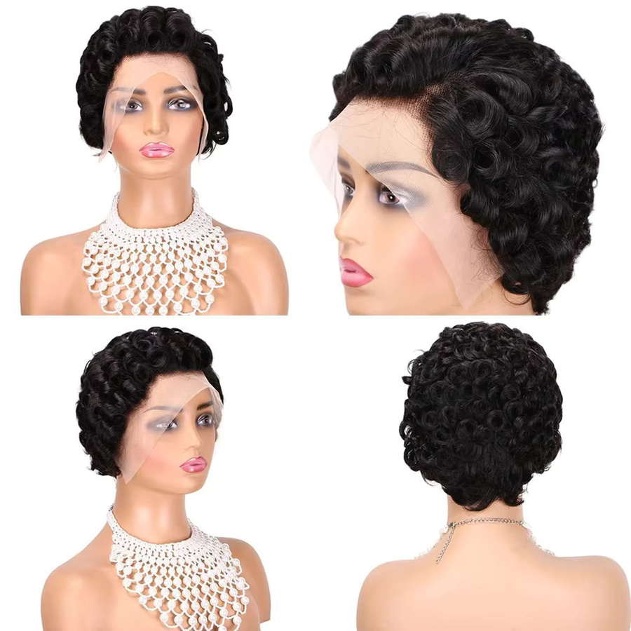 SHES BEAUTY Bob-Perücke, 6 Zoll, Echthaar, lockere Locken, Damen - Bild 4