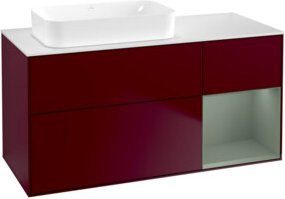 V&B Waschtischunterschrank Finion in Peony Matt mit Regalelement, Breite: 120 cm, Tiefe: 60 cm - Bild 1