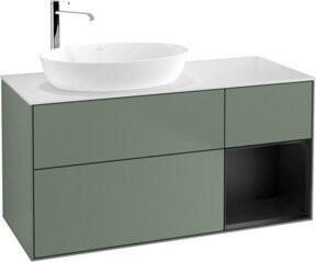 V&B Finion Waschtischunterschrank mit Wandbeleuchtung in Blau lackiert, Breite: 120 cm, Tiefe: 50,1 cm, Höhe: 50,1 cm - Bild 1