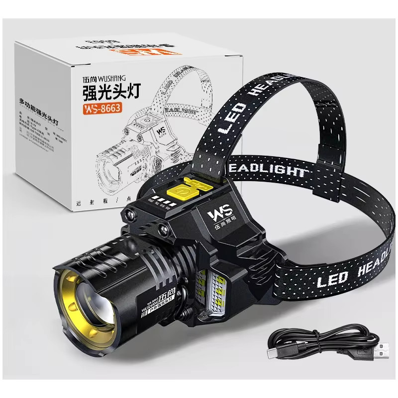 KDULIT Wiederaufladbare LED-Stirnlampe in Schwarz mit Zoom-Funktion und Sensor-Scheinwerfer für Garten und Arbeit - Bild 4