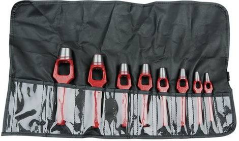 KS Tools Henkellocheisen-Satz 8-teilig, 6-25 mm, rot - Bild 1