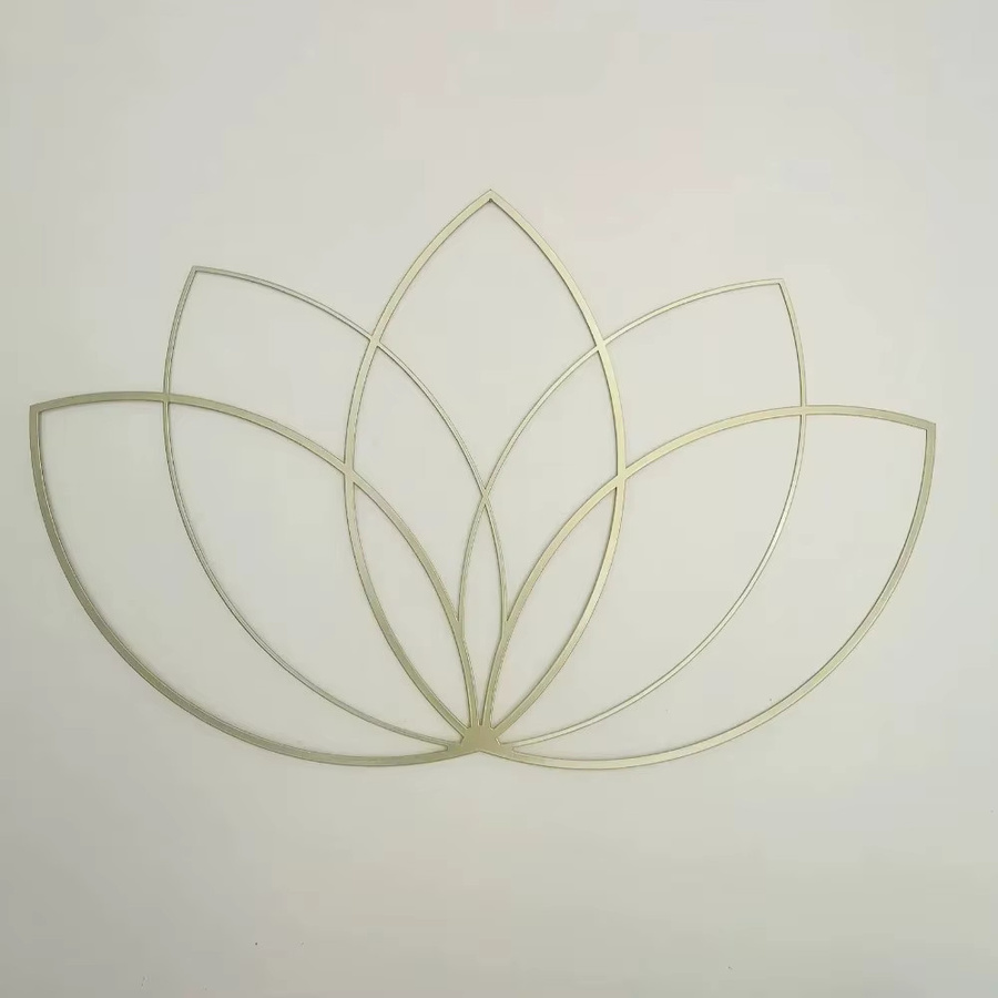 CIFBUY Lotus Gold Metall-Wandkunst – Moderne florale Wanddekoration aus Metall in Gold - Bild 2