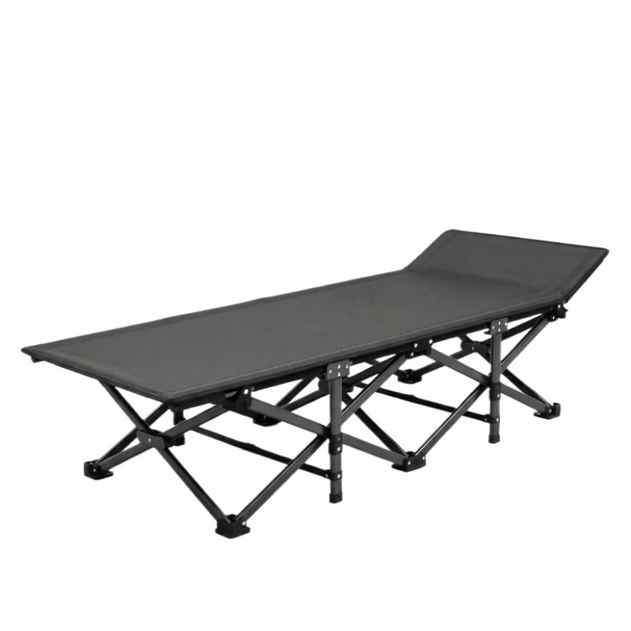 MDUG Tragbares Klappbett in Schwarz, hochbelastbares Gästebett aus Metall mit ergonomischem Komfort für Zuhause, Büro oder Camping - Bild 4