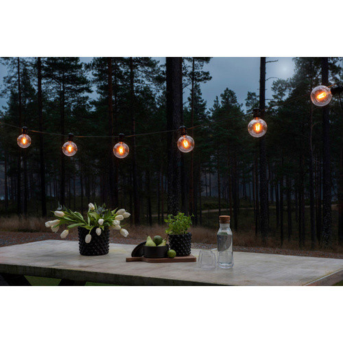 Konstsmide LED Globe-Lichterkette Retro für Außenbereich in Schwarz mit 10 bernsteinfarbenen Leuchtmitteln - Bild 3