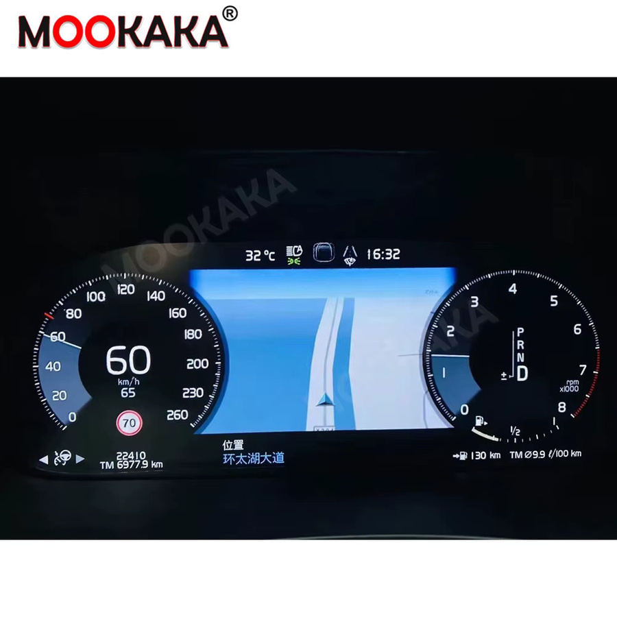 MOOKAKA Digitales Dashboard CarPlay für Volvo XC90 2013-2019, LCD Auto-Cluster mit virtuellem Cockpit und digitalem Instrumentenfeld, Schwarz - Bild 3