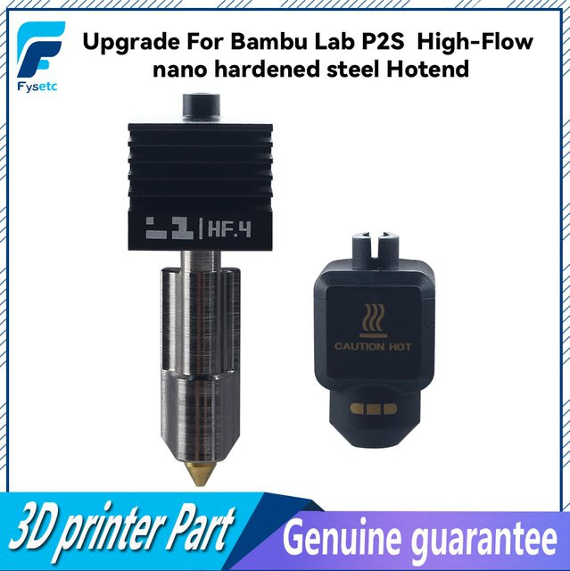 FYSETC Upgrade High-Flow Nano-Hartstahl-Hotend für Bambu Lab P1S in Schwarz - Bild 1