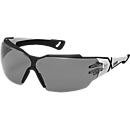 uvex pheos cx2 Komfort-Schutzbrille mit grauer Tönung, Rahmen in Schwarz/Weiß, 5er-Pack - Bild 2