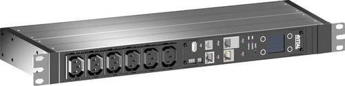 Rittal PDU metered plus Schaltschrank-Steckdosenleiste, 16A/400V, 3~, 18 x C13 + 3 x C19, Schwarz - Bild 1