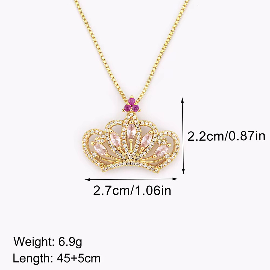 Nidin Licht Halskette, Krone Form, Zirkonia, Gold, Damen - Bild 2