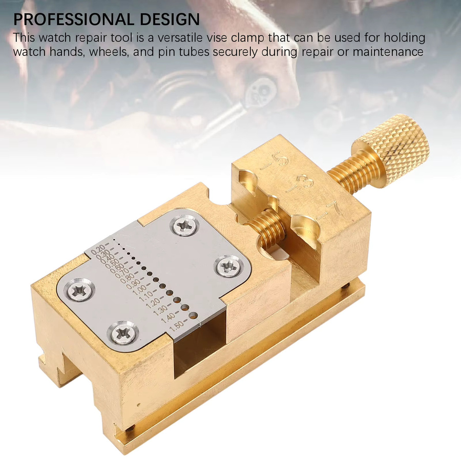 KKMOON Uhrenreparatur-Schraubstock-Klemme in Gold und Gelb für Juweliere und Uhrmacher mit Lochdurchmesser 0,2–1,5 mm - Bild 2