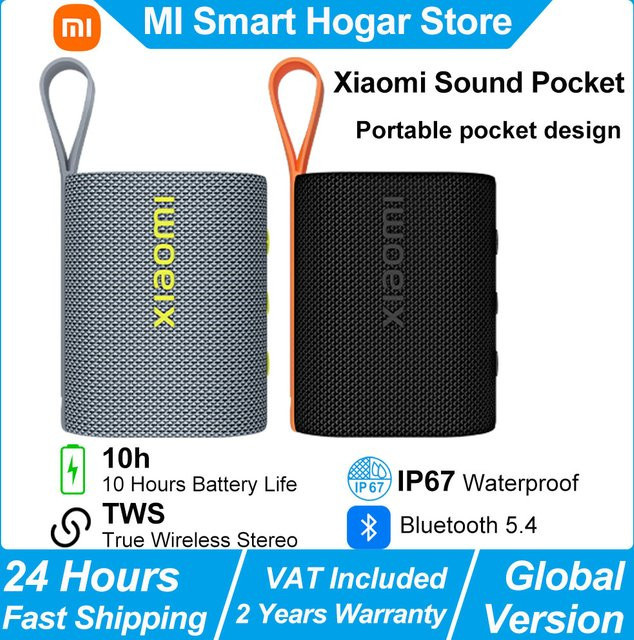 Xiaomi Sound Pocket Tragbarer Kabelloser Bluetooth 5.4 Lautsprecher Schwarz mit 5W Ausgangsleistung und 10h Akkulaufzeit - Bild 1