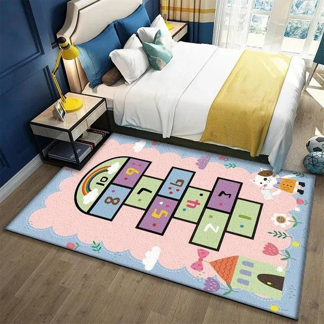 Wucifang Jewelry Pädagogischer Hüpfspiel-Zahlen Teppich für Kleinkinder, Rutschfeste Spielmatte aus Polyester, Mehrfarbig, B/T: 80 x 50 cm - Bild 1