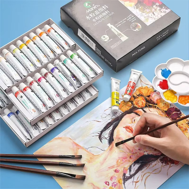 Marie's Gouache-Farbset Multicolor mit 12 Farben à 12 ml für Kunst und Malerei - Bild 3