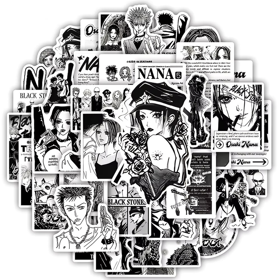 Bandai Anime NANA Aufkleber Set Schwarz-Weiß für Laptop und Notizbuch - Bild 2
