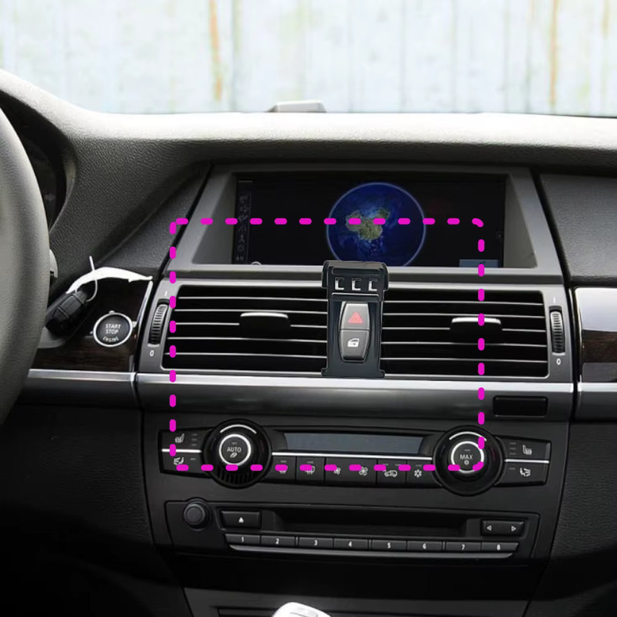 Magnetische Smartphone-Halterung mit kabelloser Ladefunktion für BMW X5 E70 (2008-2013), Schwarz - Bild 2
