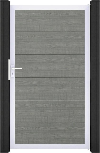 GroJa Steckzaun Tor BasicLine Universal-DIN EV1 Einzeltor in Grey Ash - Bild 1