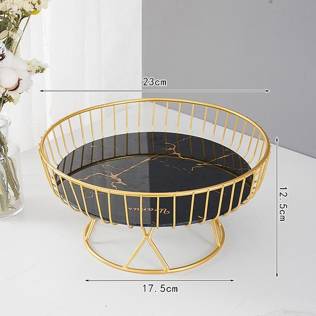 Keramik-Fruchtschale von Yiran Furniture in Gold als dekorativer Obstkorb und Dessertteller - Bild 1