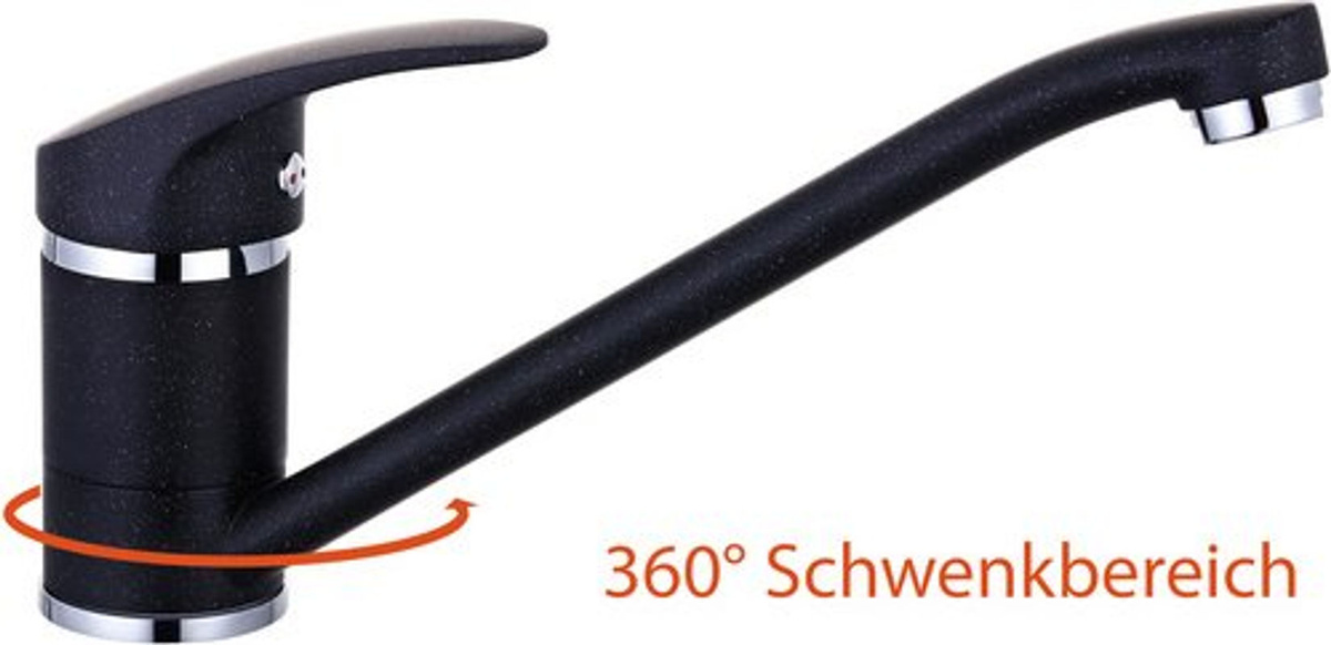 Eisl Spültischarmatur aus Messing in Matt Schwarz mit schwenkbarem Auslauf - Bild 2