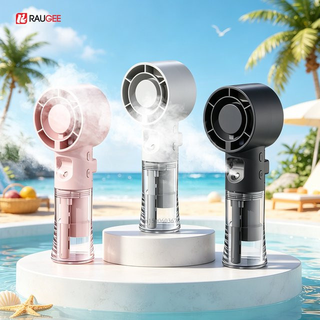Tragbarer Mini-Luftbefeuchter und Handventilator mit Wassernebel von ragee in Weiß, wiederaufladbarer persönlicher Sprühventilator für unterwegs - Bild 1