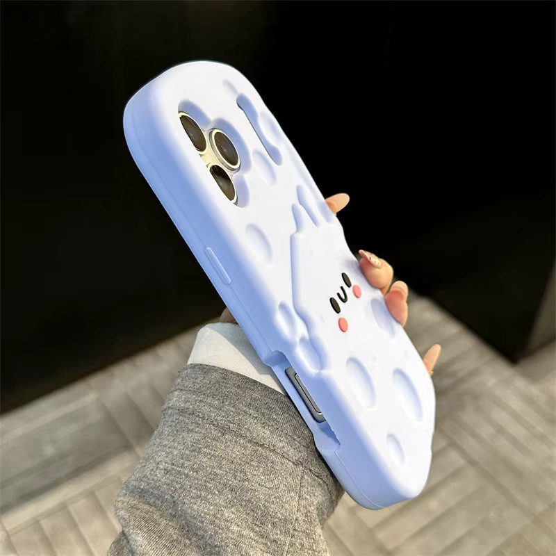 MUQGEW Handyhülle aus weichem Silikon mit blauem Käse-Design für iPhone 17 16 15 14 13 Pro Max Plus – Kawaii stoßfeste Schutzhülle in Blau - Bild 4