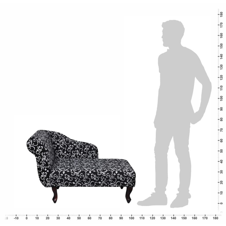 vidaXL Chaiselongue aus Stoff in Schwarz und Weiß mit Holzrahmen - Bild 4