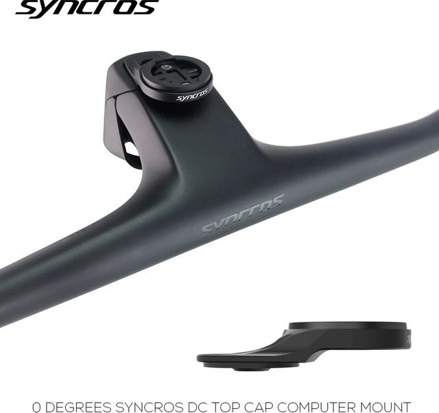 Syncros 0° Top Cap Integration Computerhalterung für Garmin, Wahoo und Bryton, Farbe: Schwarz - Bild 1
