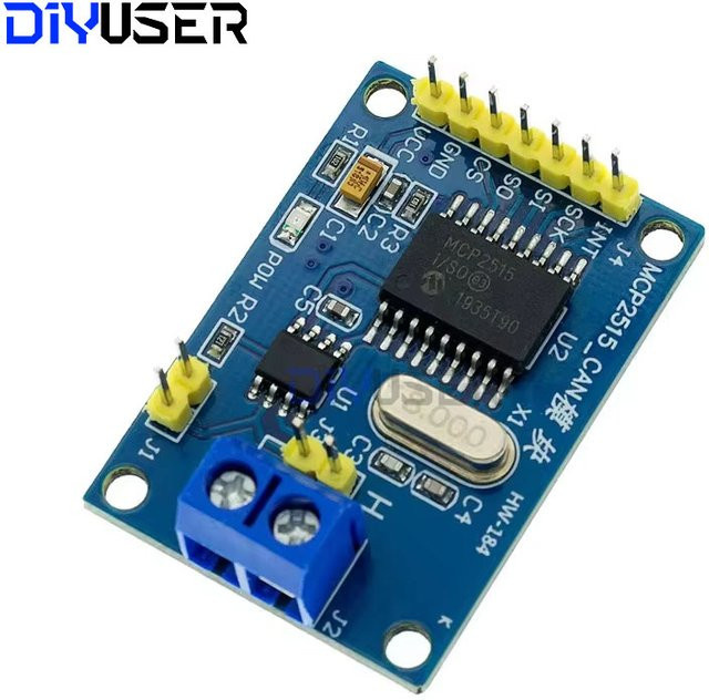 DIYUSER MCP 2515 CAN Bus Modul Board mit TJA 1050 Empfänger und SPI für 51 MCU ARM Controller in Blau - Bild 1