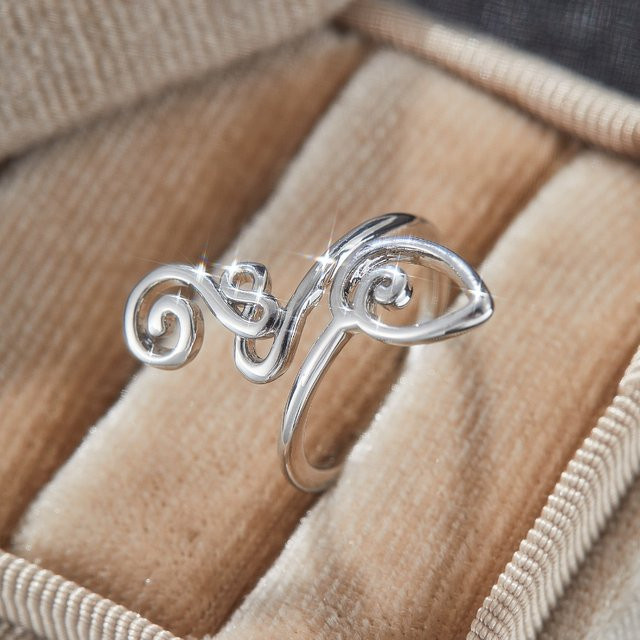 ZHIXUN Zehenring, Blumen, Silber, Damen, Vintage - Bild 1