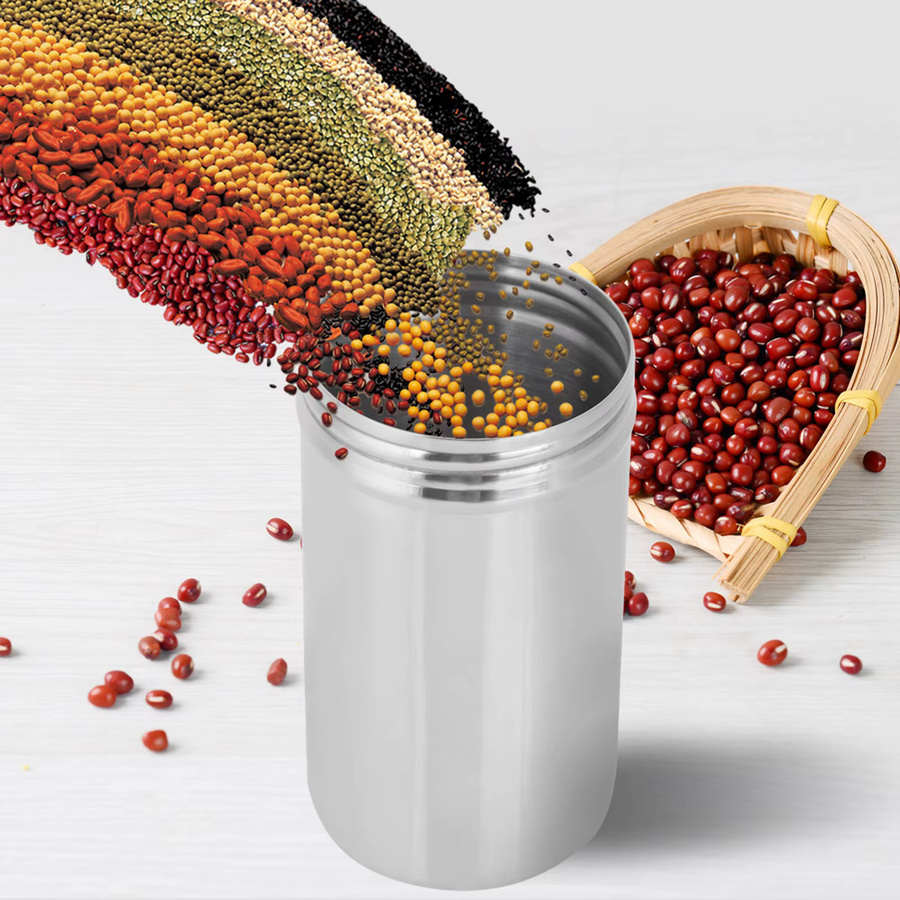 Versiegeltes Vorratsglas aus Edelstahl 304 und Glas in Silber für Tee und Kaffeebohnen - Bild 3