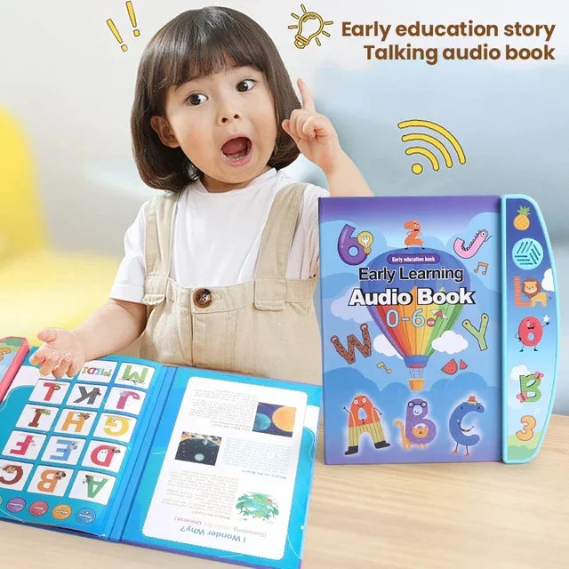 CONUSEA Englisch Audio Bücher Kinder Frühe Bildung, Elektronische Stimme Bilderbuch Sound Lesen Maschine - Bild 1