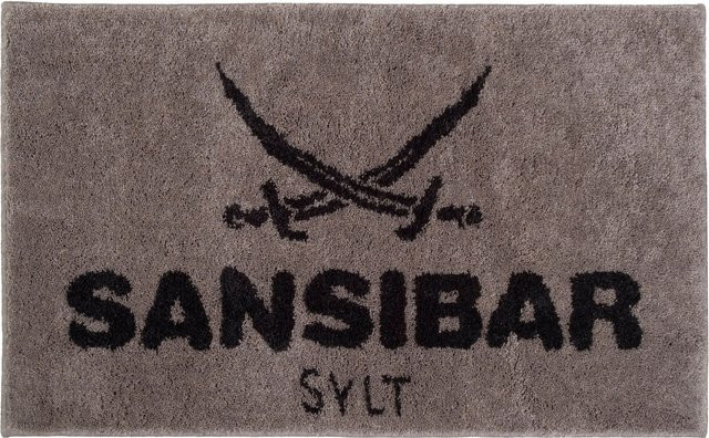 Badematte SANSIBAR Living modern grafisch aus Polyacryl, B/T: 100 x 60 cm, beige/schwarz/braun/grau - Bild 1